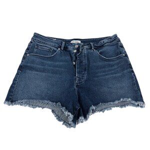 Good American Blue High Rise Jean Shorts | Size 33 Plus